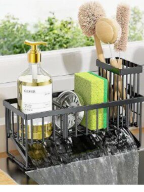 Cisily Sink Caddy Sponge Holder | Rustproof Stainless Steel | Kitchen Organizer